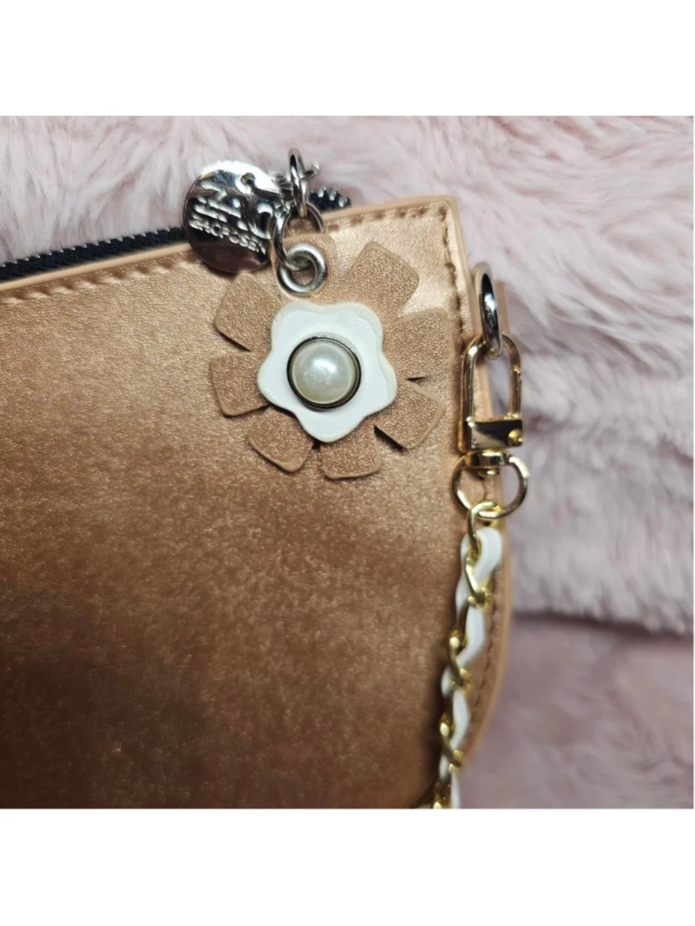 Zac Posen Metallic Gold Mini Pouch with Chain